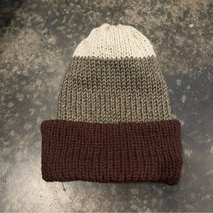 Handmade Knit hat double lined cozy warm